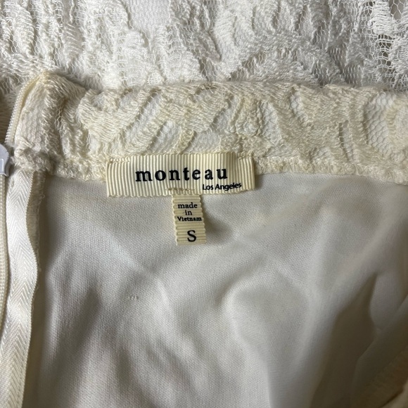 Monteau Women’s Lace Tulle Skirt Cream Size S - Picture 5 of 9